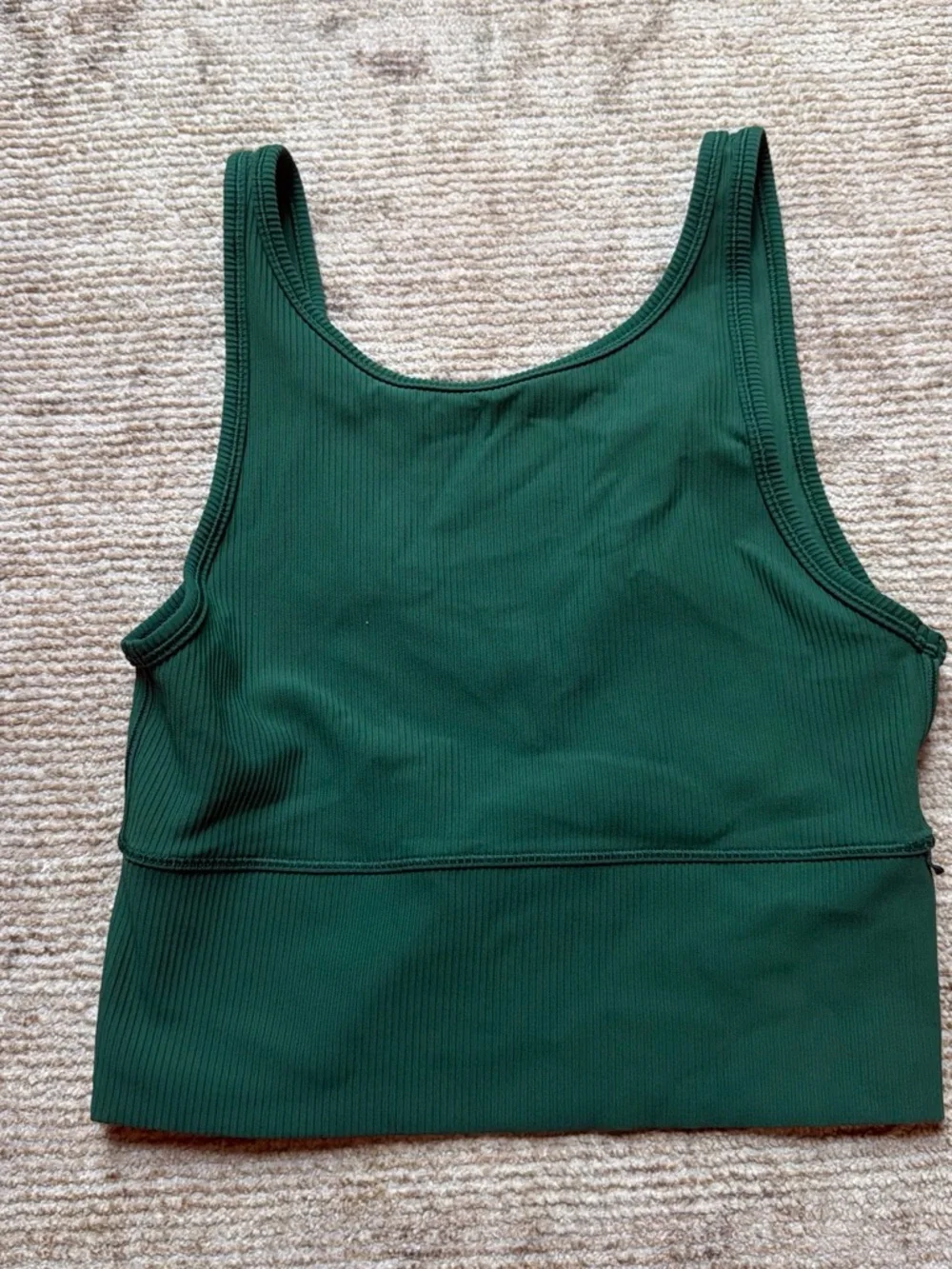 lululemon athletica Deep Green Ribbed Cropped Tank